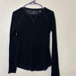 Cuddl Dud S Black Long Sleeve Top w: Thumb Holes